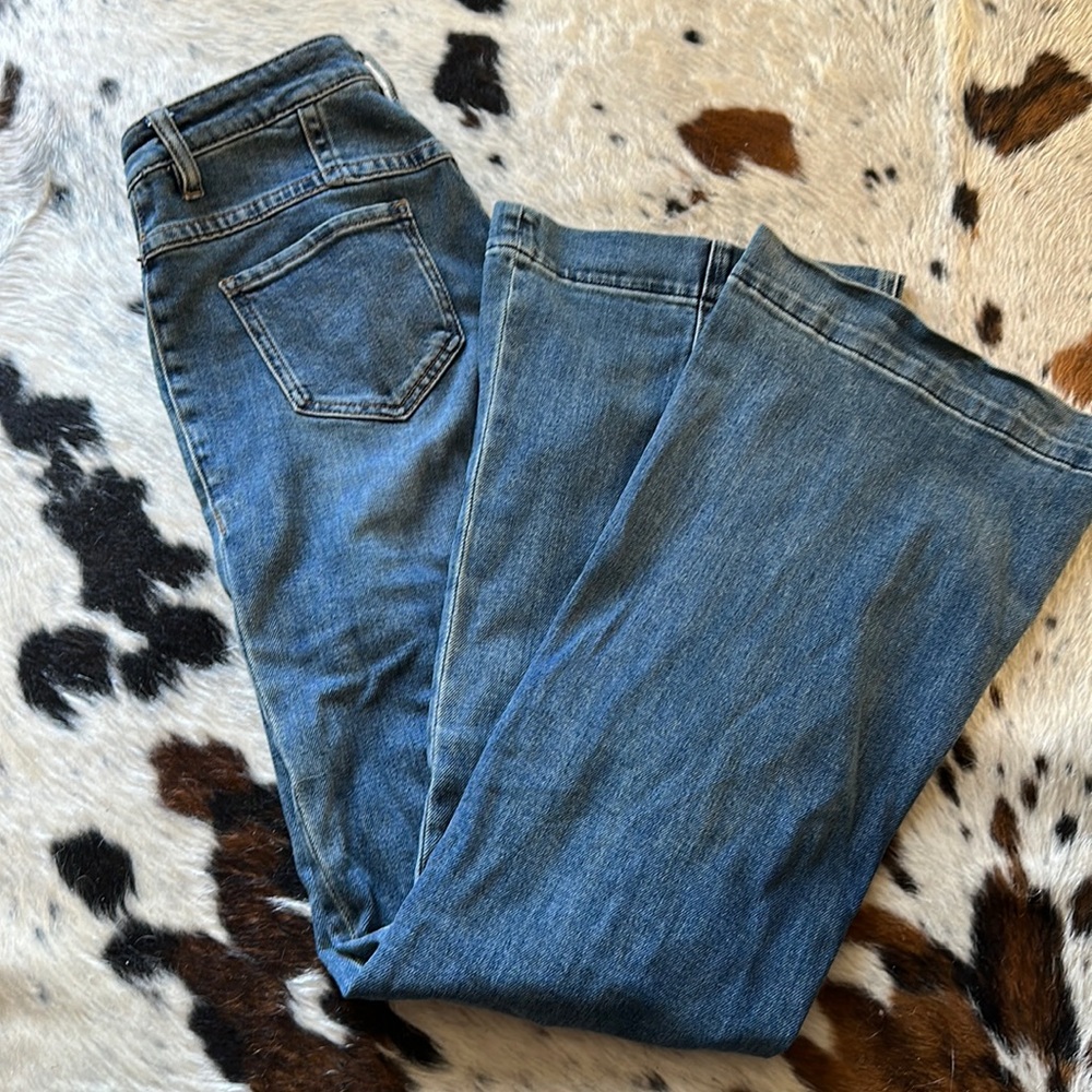 Rock and roll denim high rise trouser